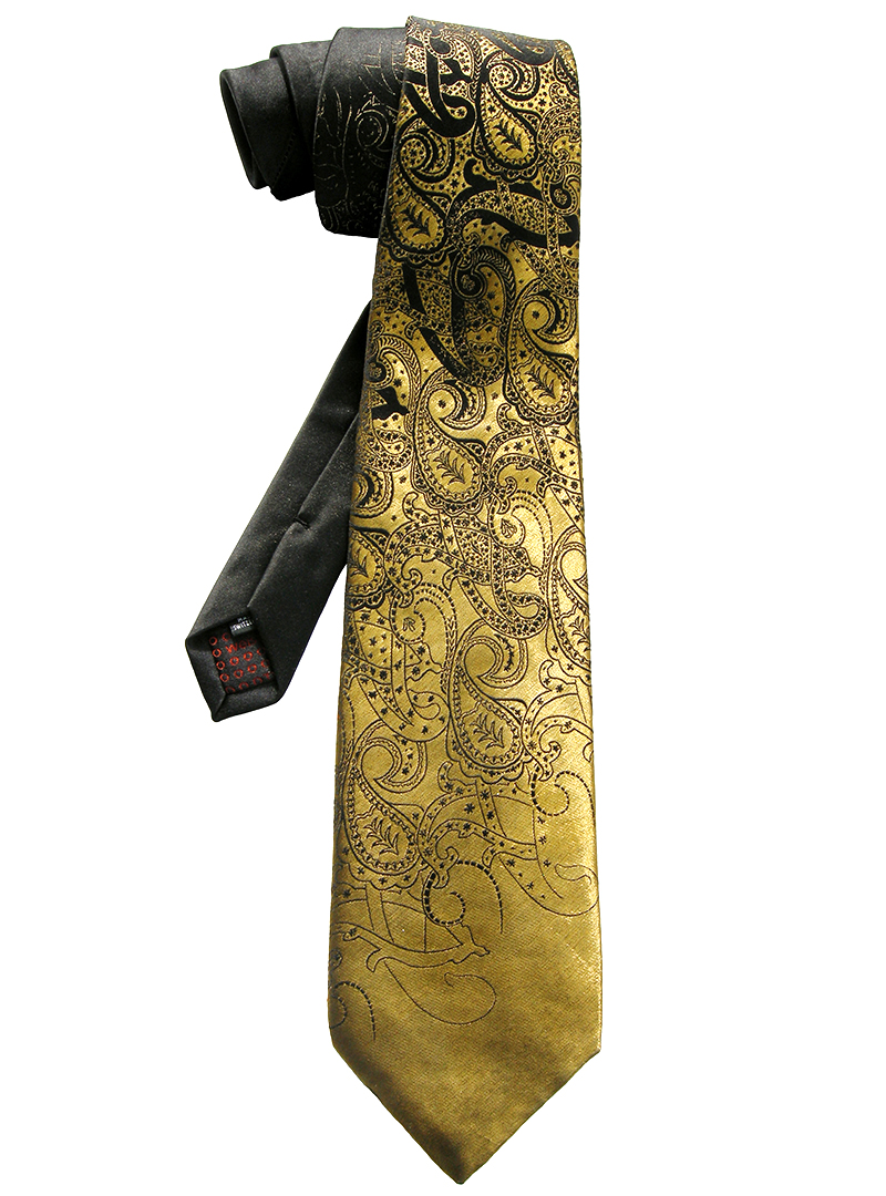 tie woven with real gold yarn and silk